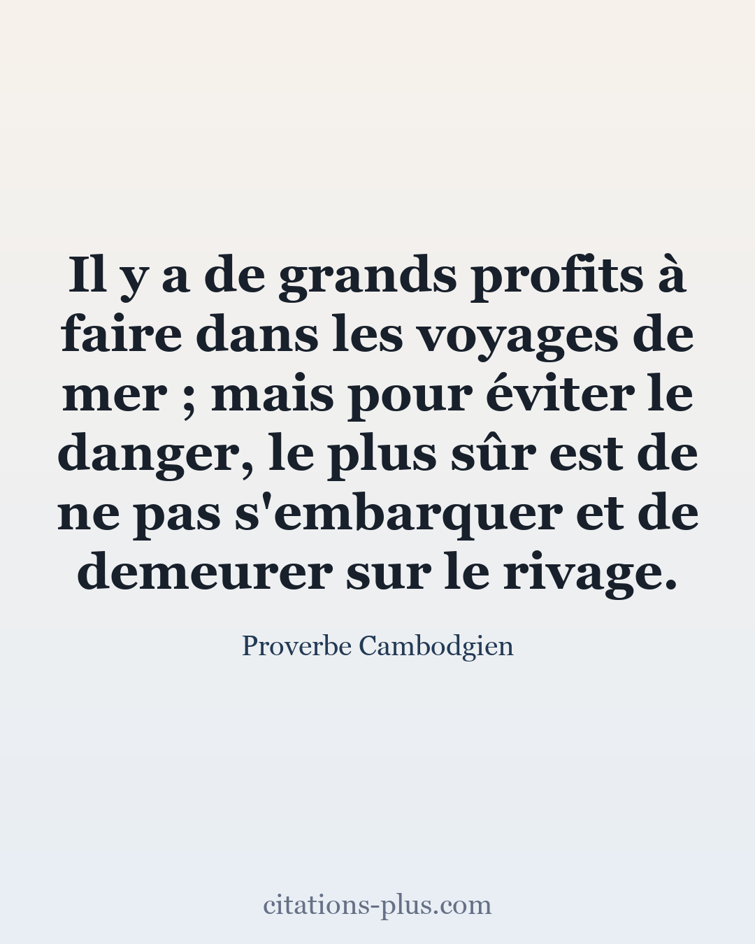 Carte Premium clair — Proverbe Cambodgien