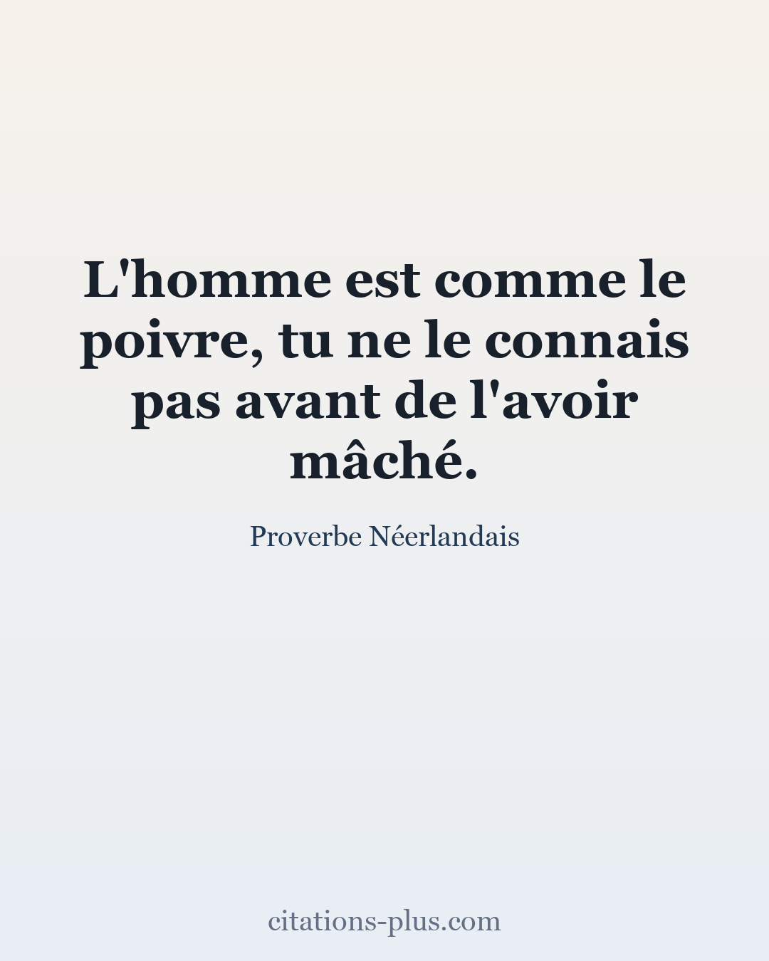 Carte Premium clair — Proverbe Néerlandais