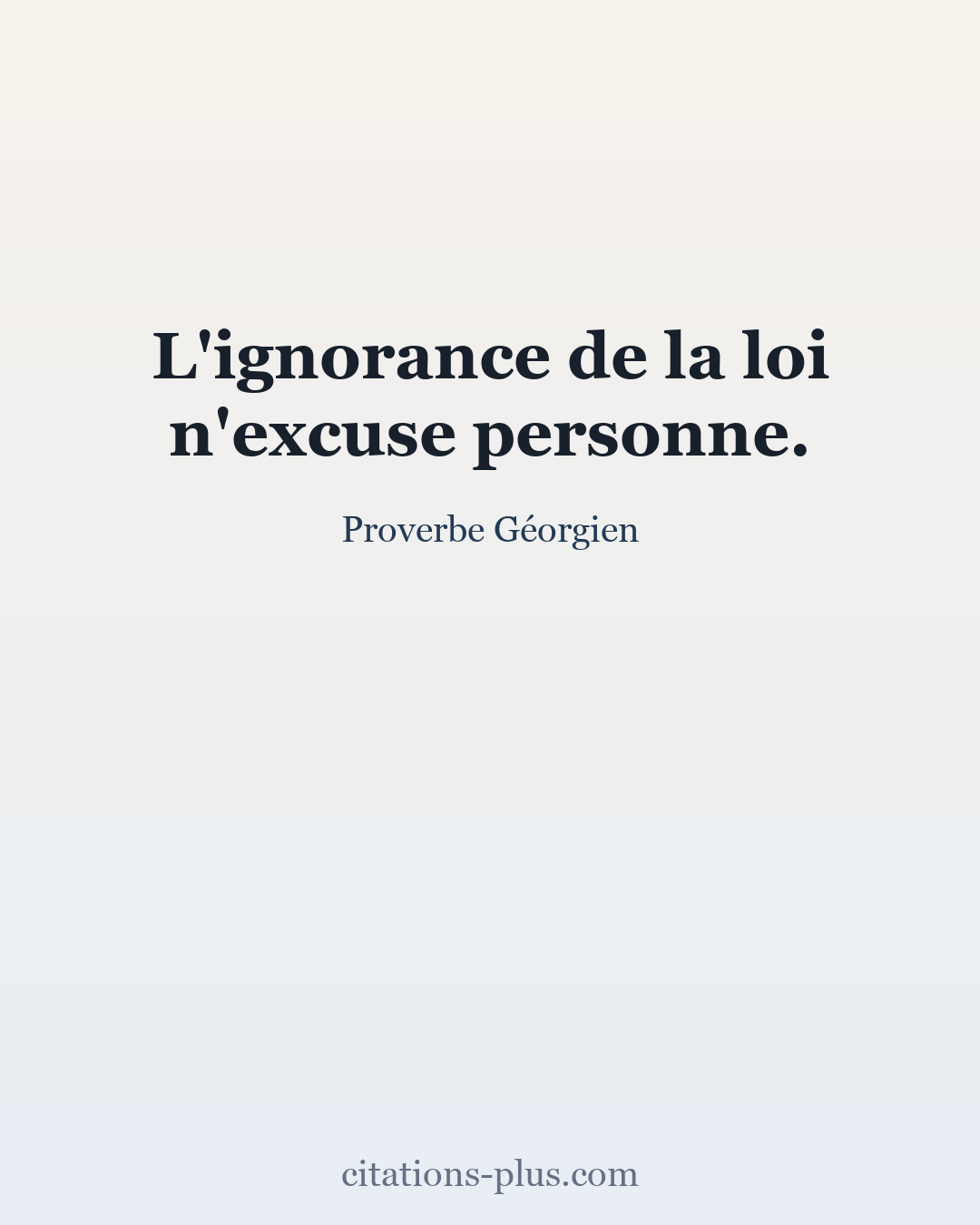 Carte Premium clair — Proverbe Géorgien