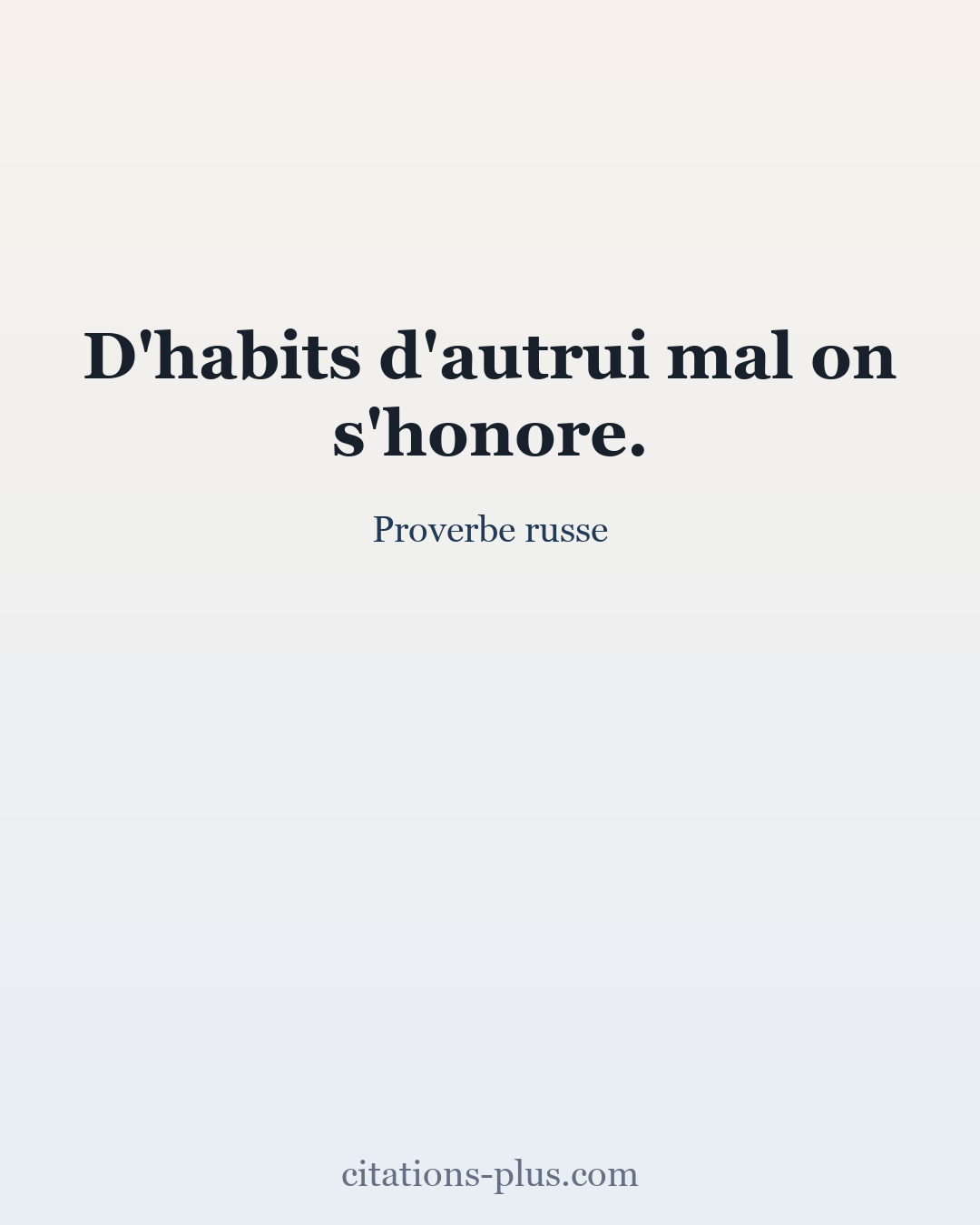 Carte Premium clair — Proverbe russe