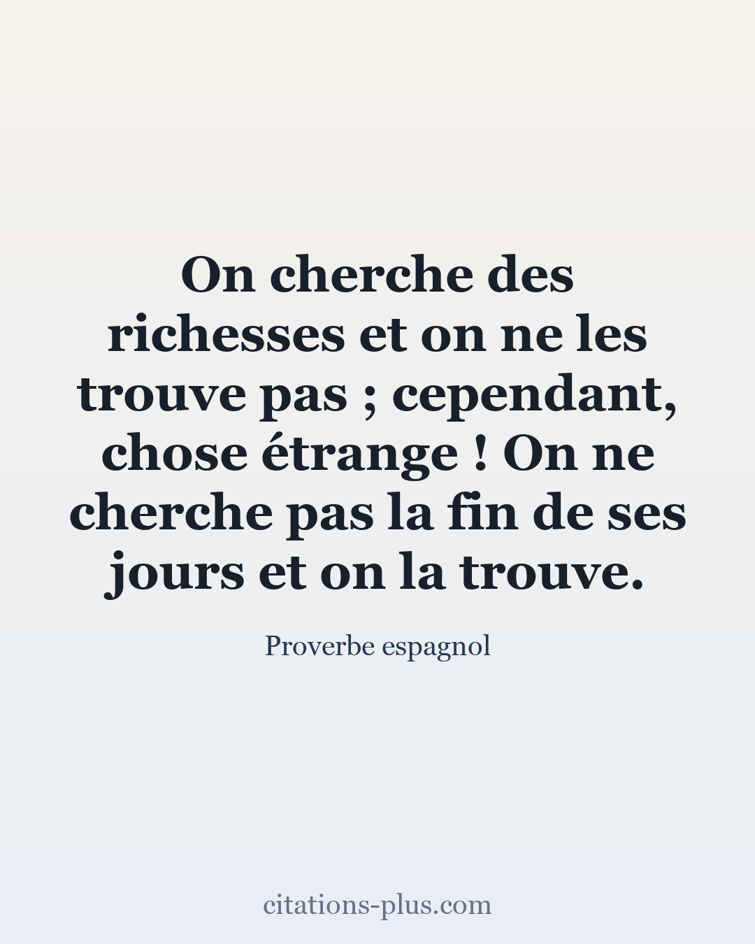 Carte Premium clair — Proverbe espagnol