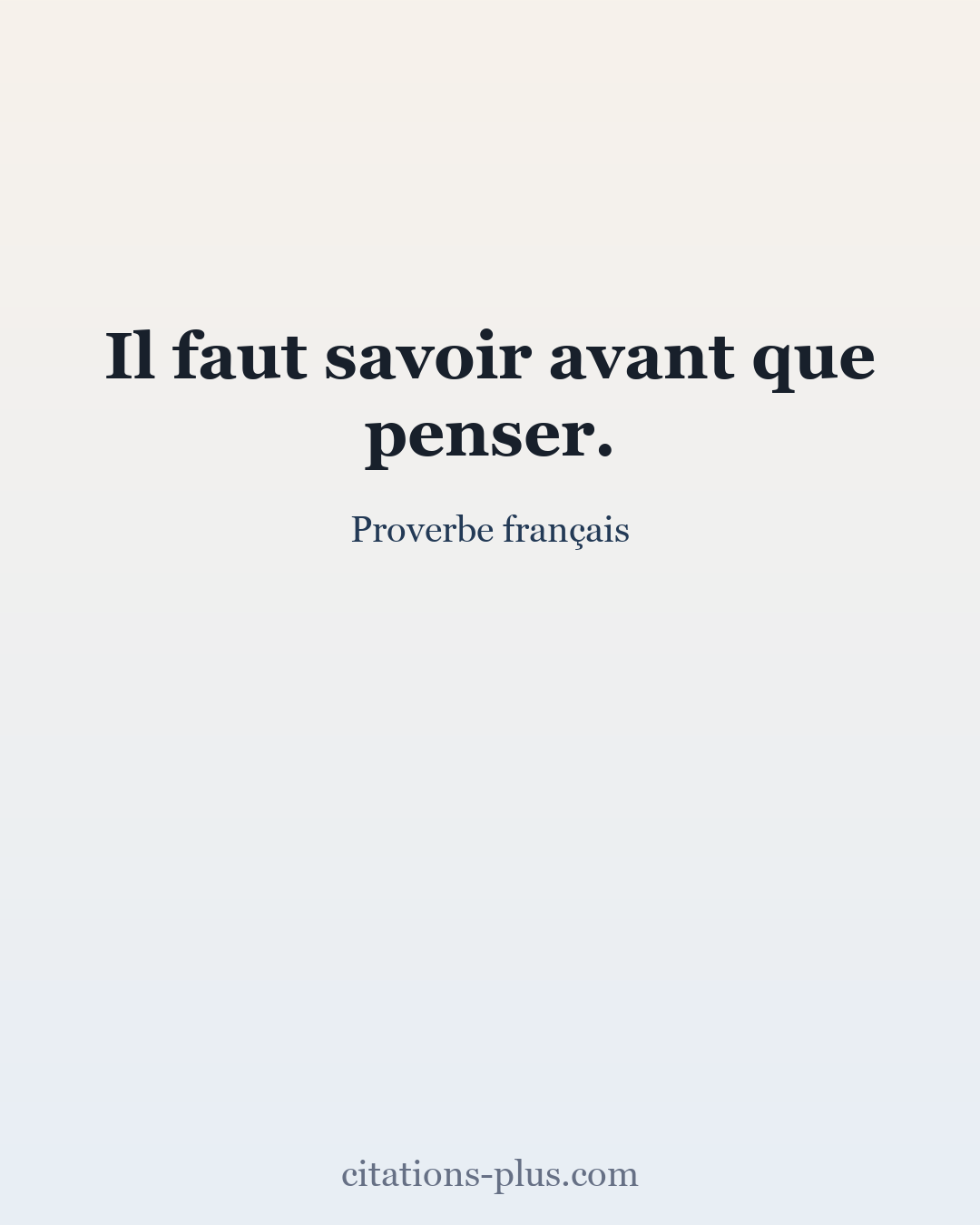 Carte Premium clair — Proverbe français