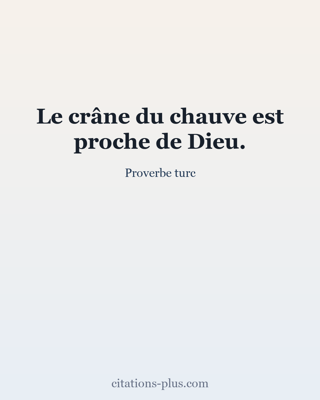Carte Premium clair — Proverbe turc