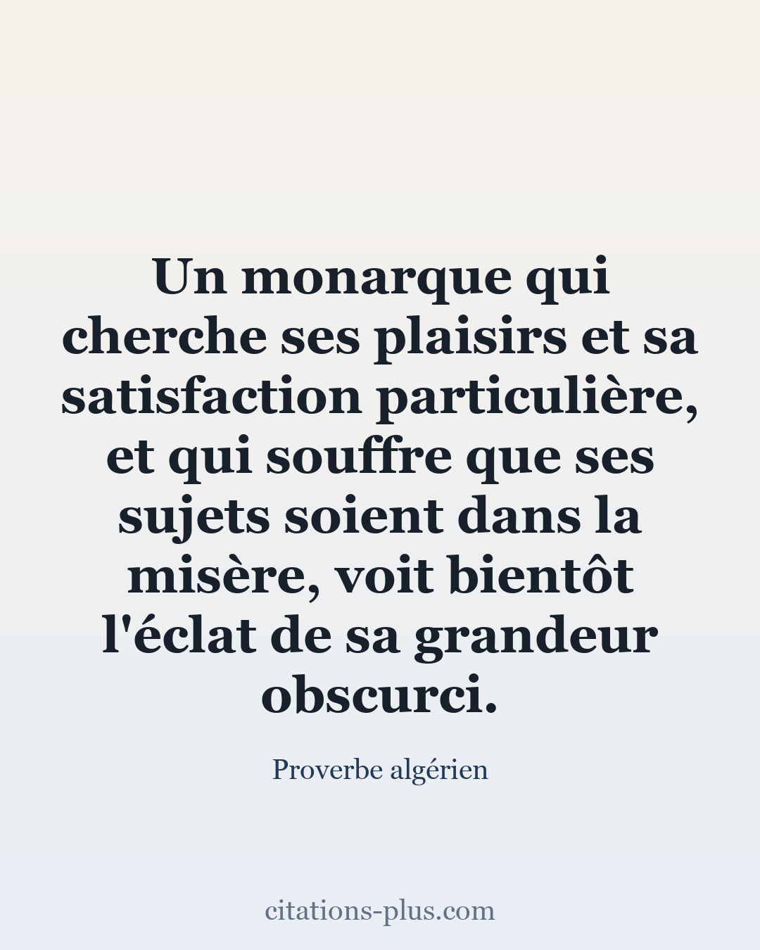 Carte Premium clair — Proverbe algérien