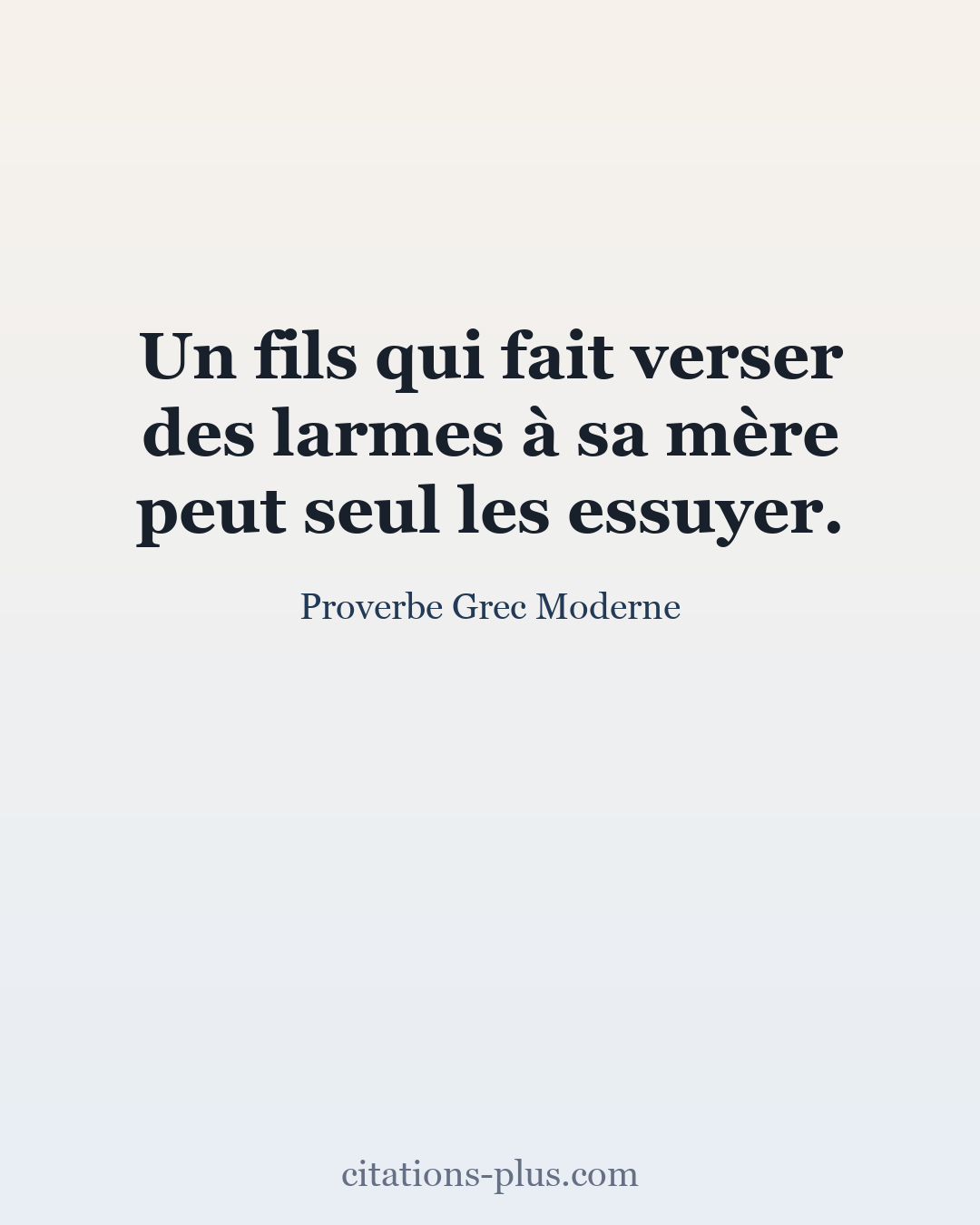 Carte Premium clair — Proverbe Grec Moderne