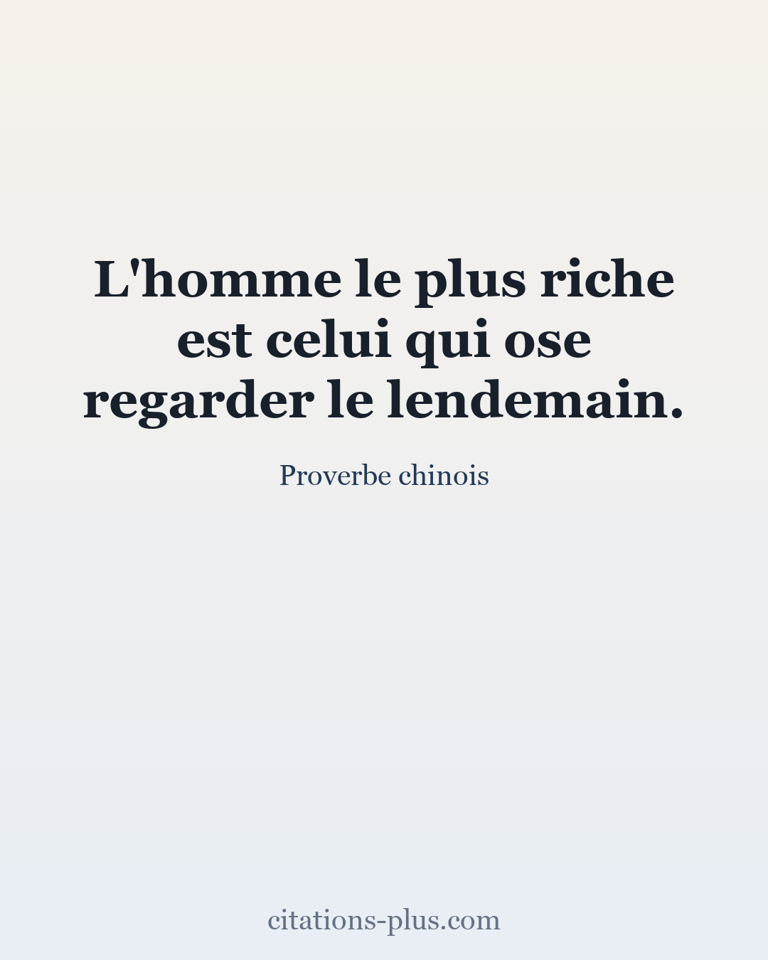 Carte Premium clair — Proverbe chinois