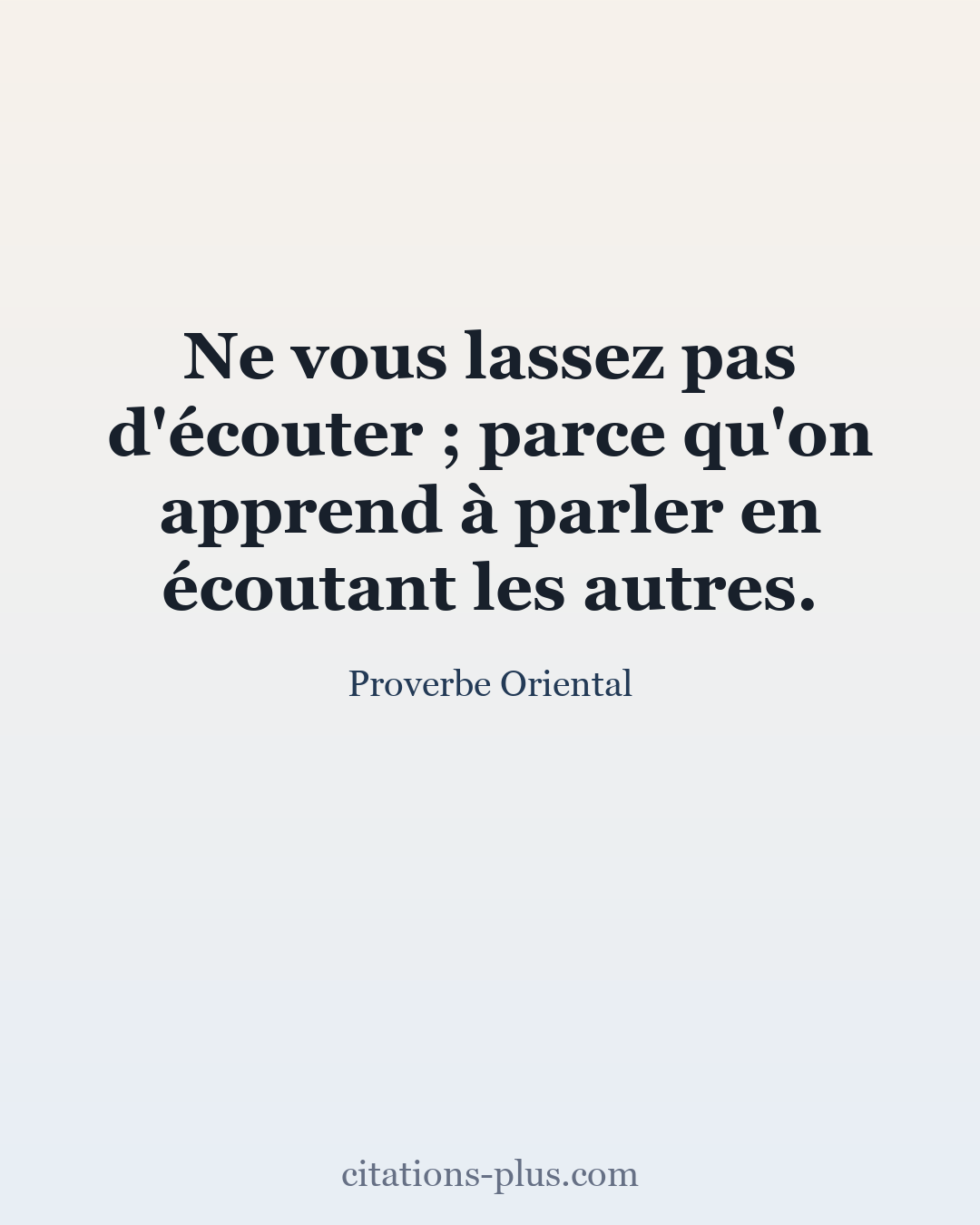 Carte Premium clair — Proverbes orientaux