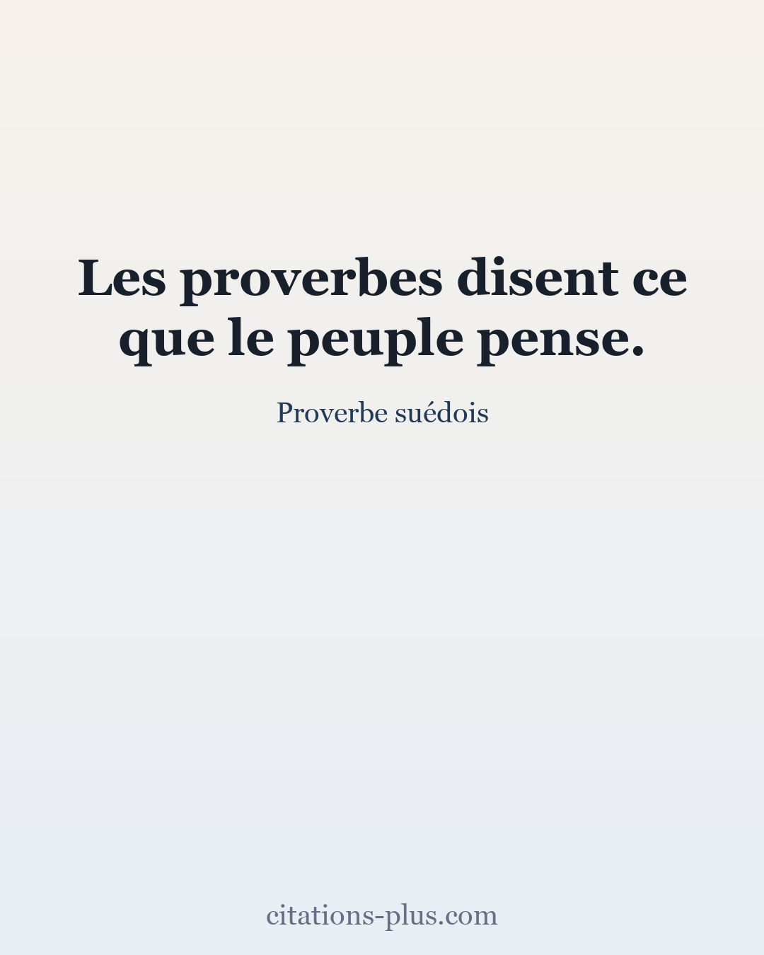 Carte Premium clair — Proverbe suédois