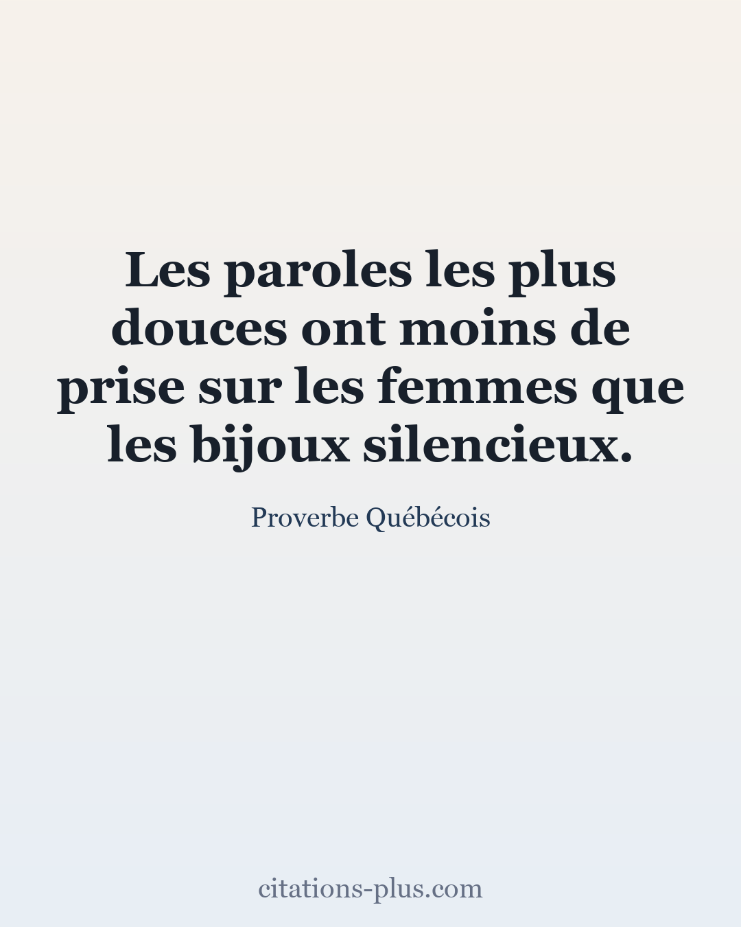 Carte Premium clair — Proverbe Québécois