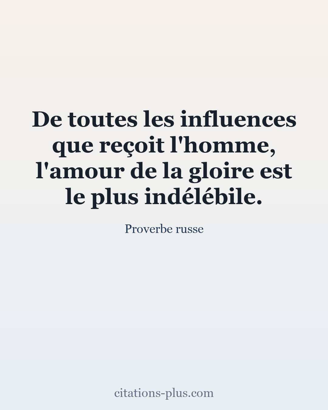 Carte Premium clair — Proverbe russe