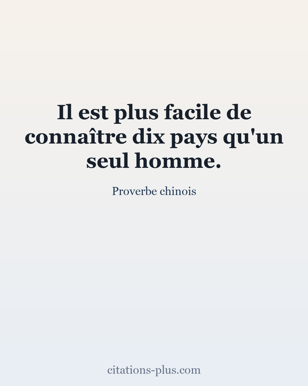 Carte Premium clair — Proverbe chinois
