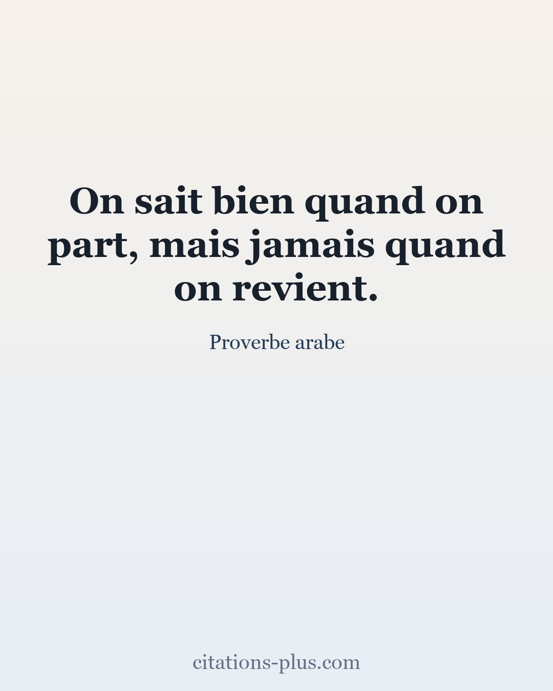 Carte Premium clair — Proverbe arabe
