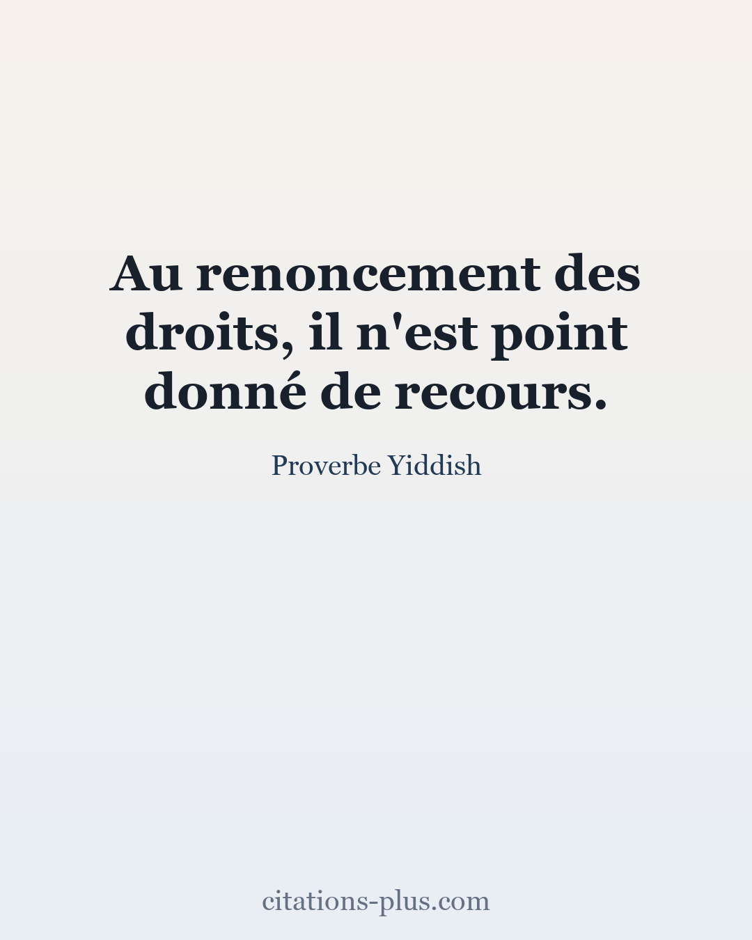 Carte Premium clair — Proverbe Yiddish