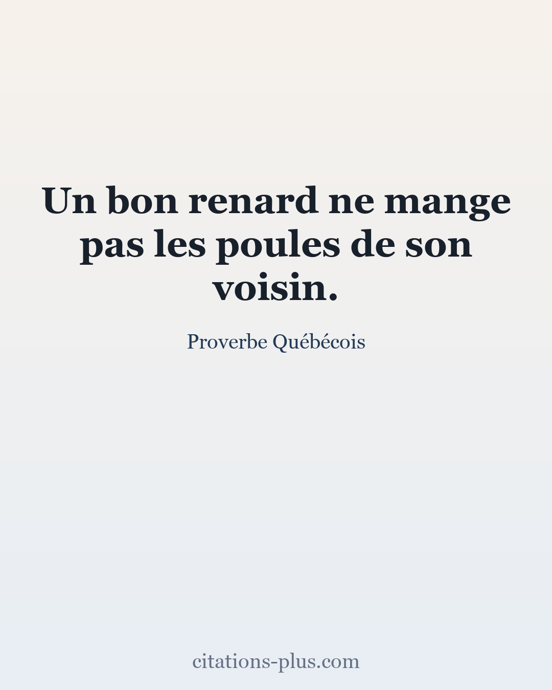 Carte Premium clair — Proverbe Québécois