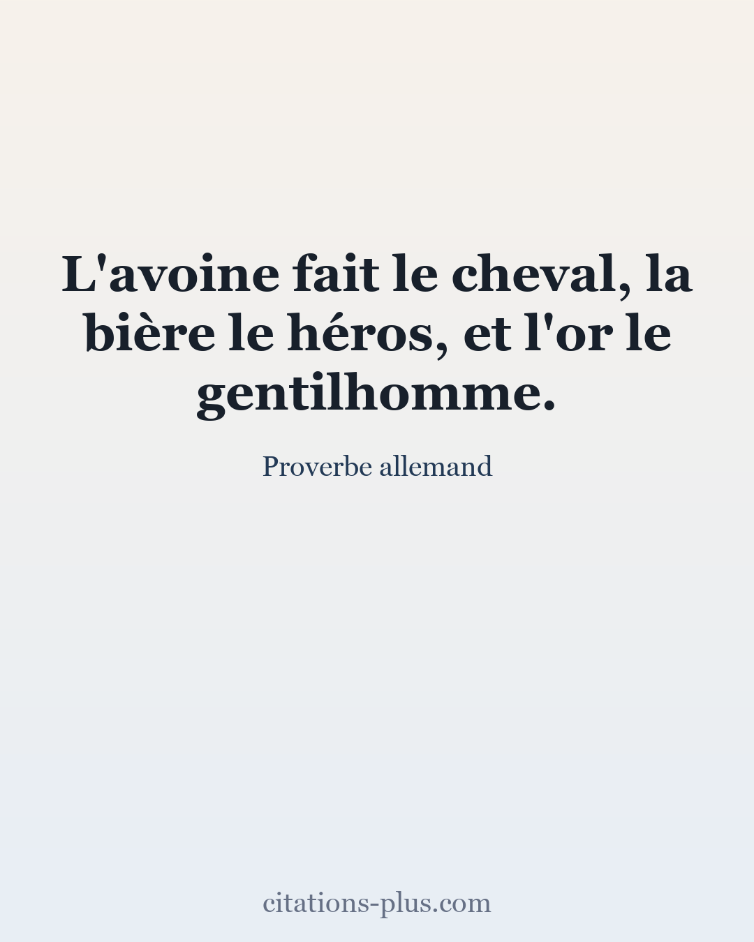 Carte Premium clair — Proverbe allemand