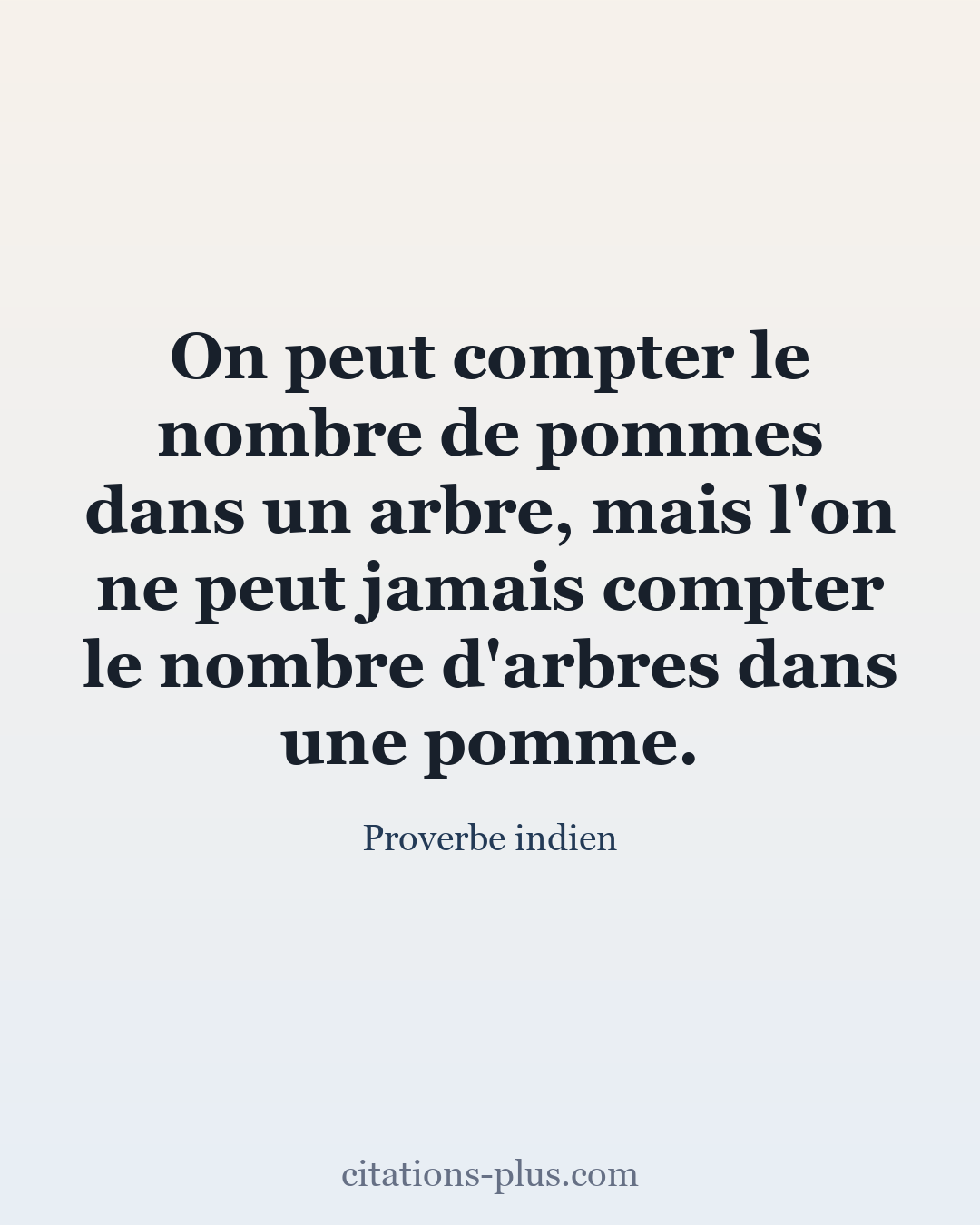 Carte Premium clair — Proverbe indien