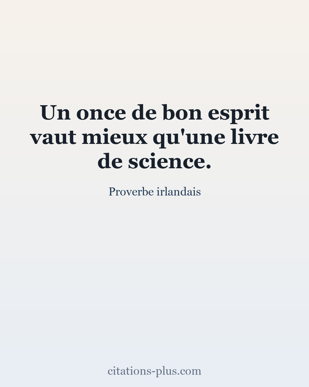 Carte Premium clair — Proverbe irlandais