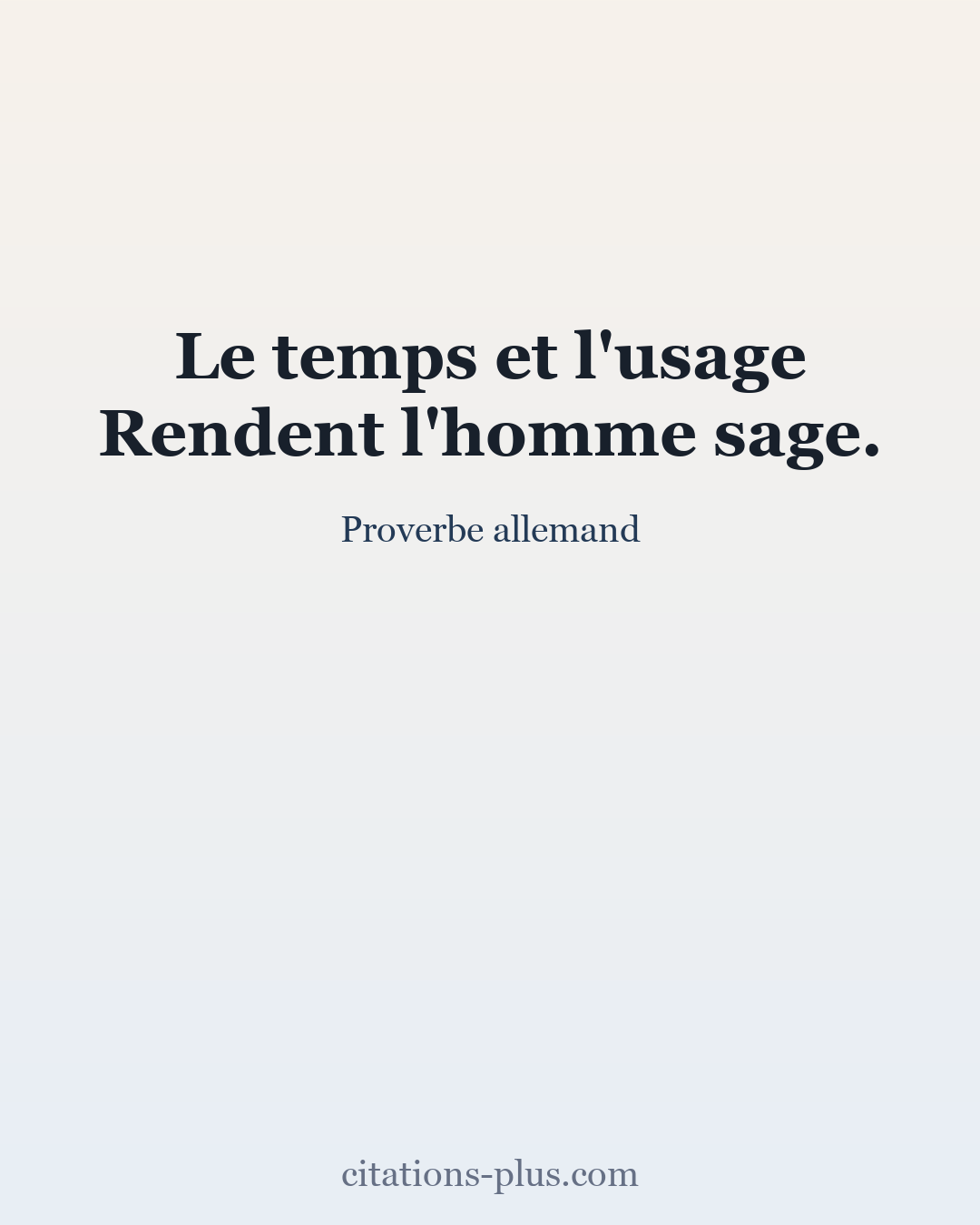 Carte Premium clair — Proverbe allemand
