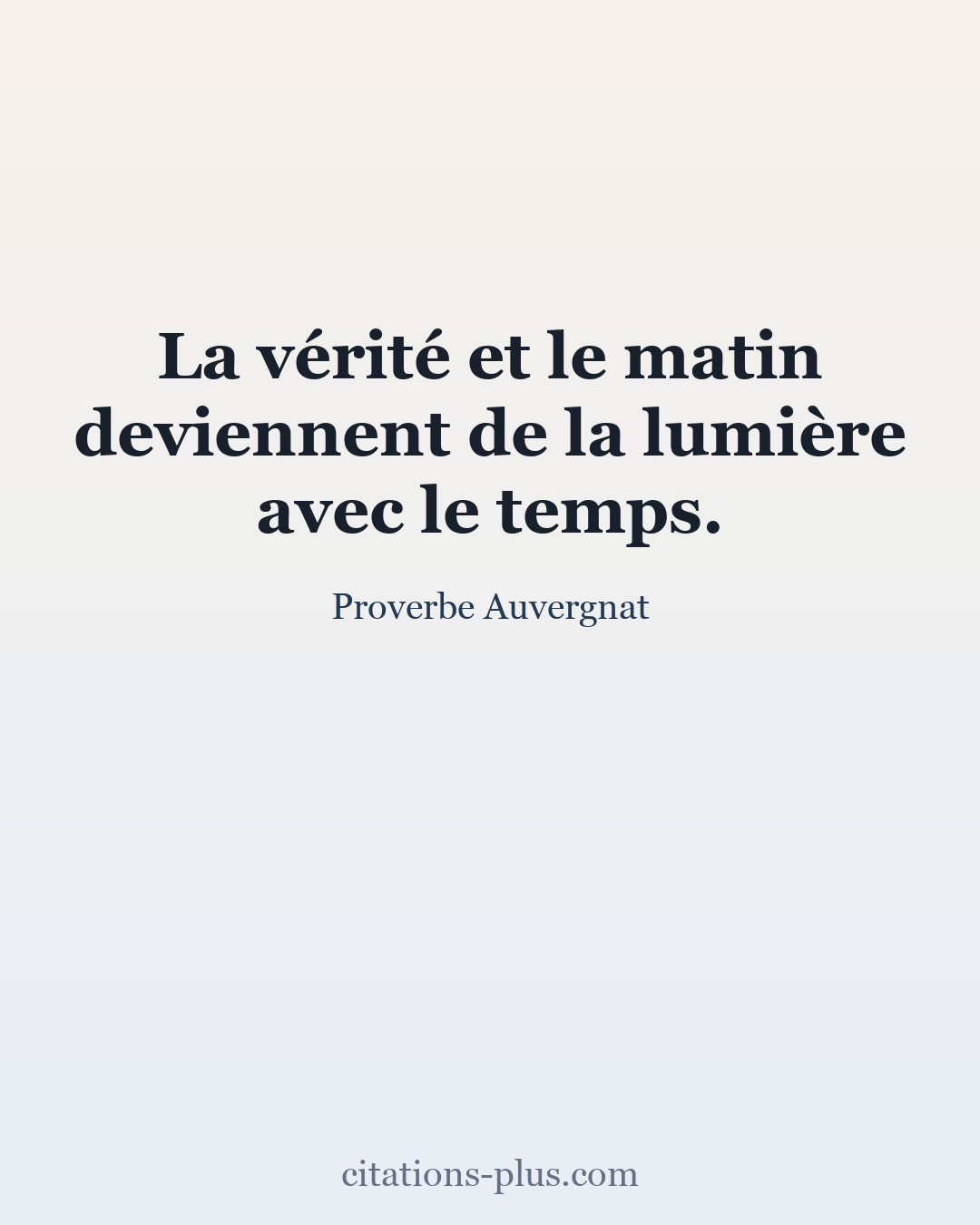 Carte Premium clair — Proverbe Auvergnat