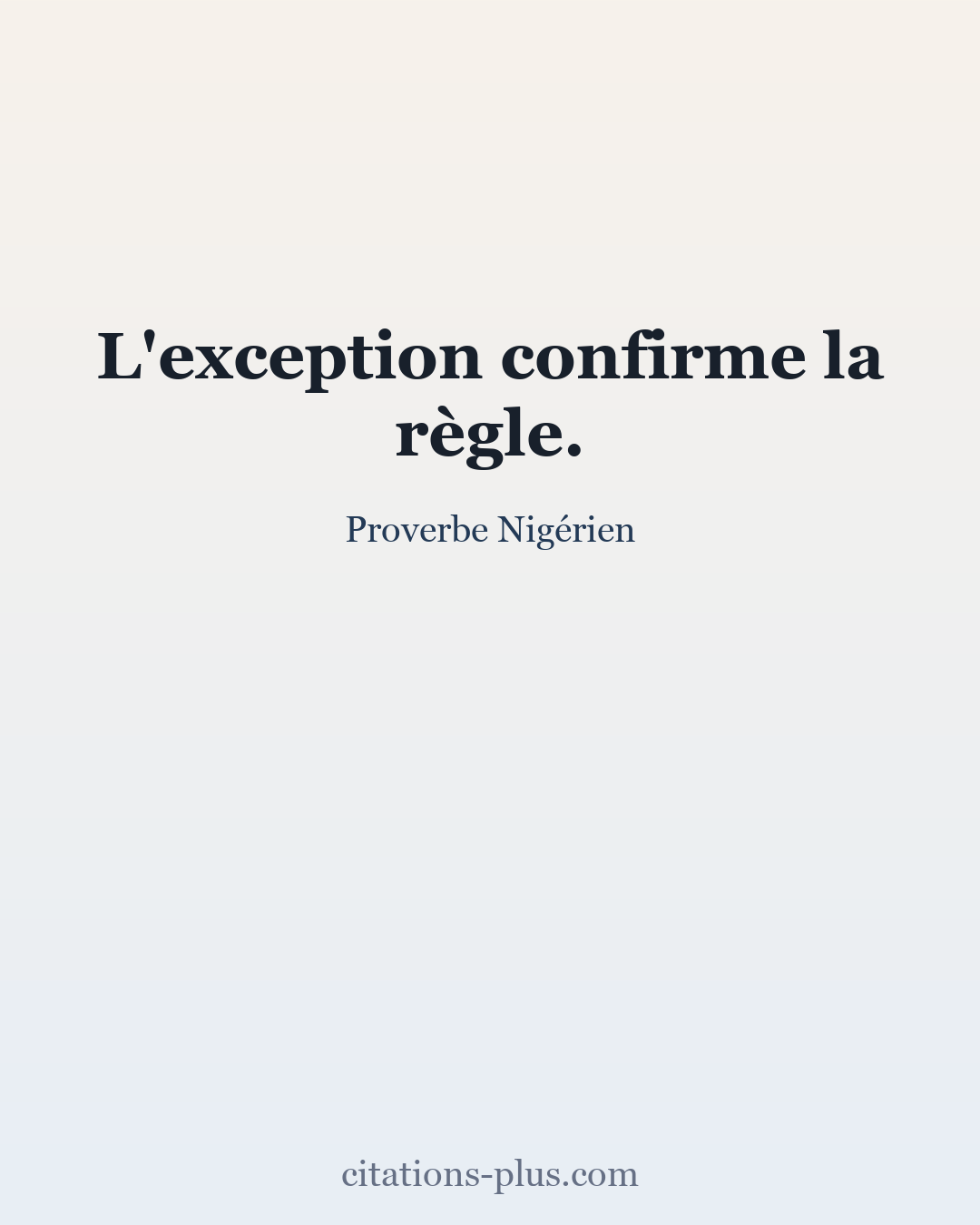 Carte Premium clair — Proverbe Nigérien