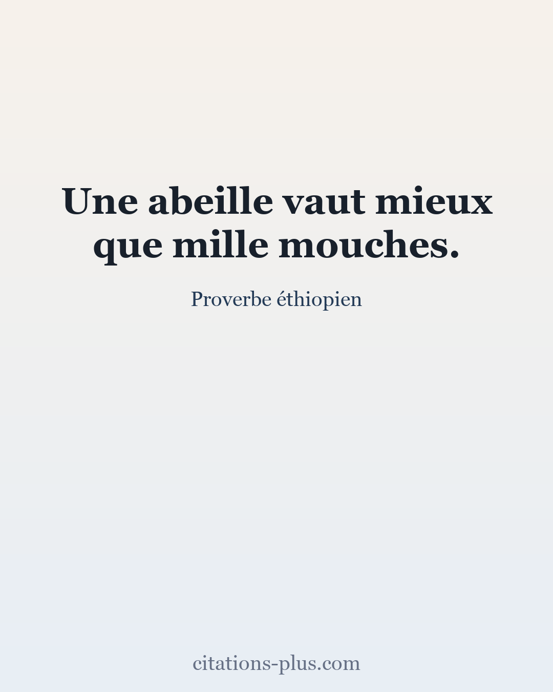 Carte Premium clair — Proverbe éthiopien