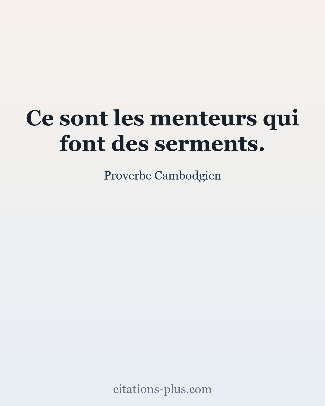 Carte Premium clair — Proverbe Cambodgien