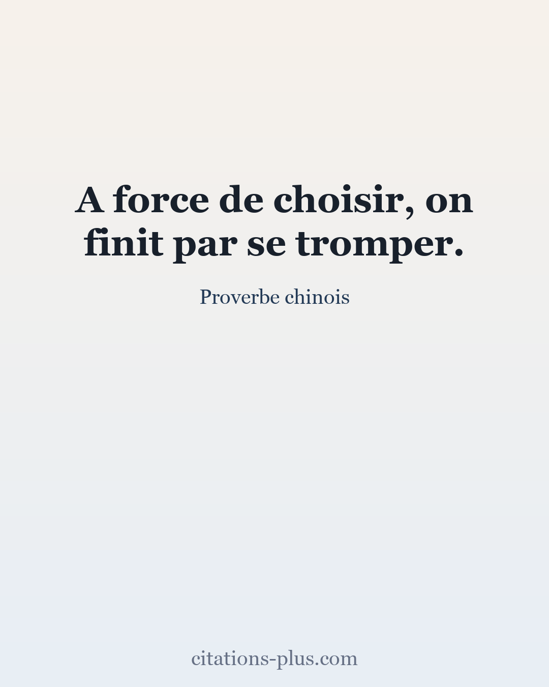Carte Premium clair — Proverbe chinois