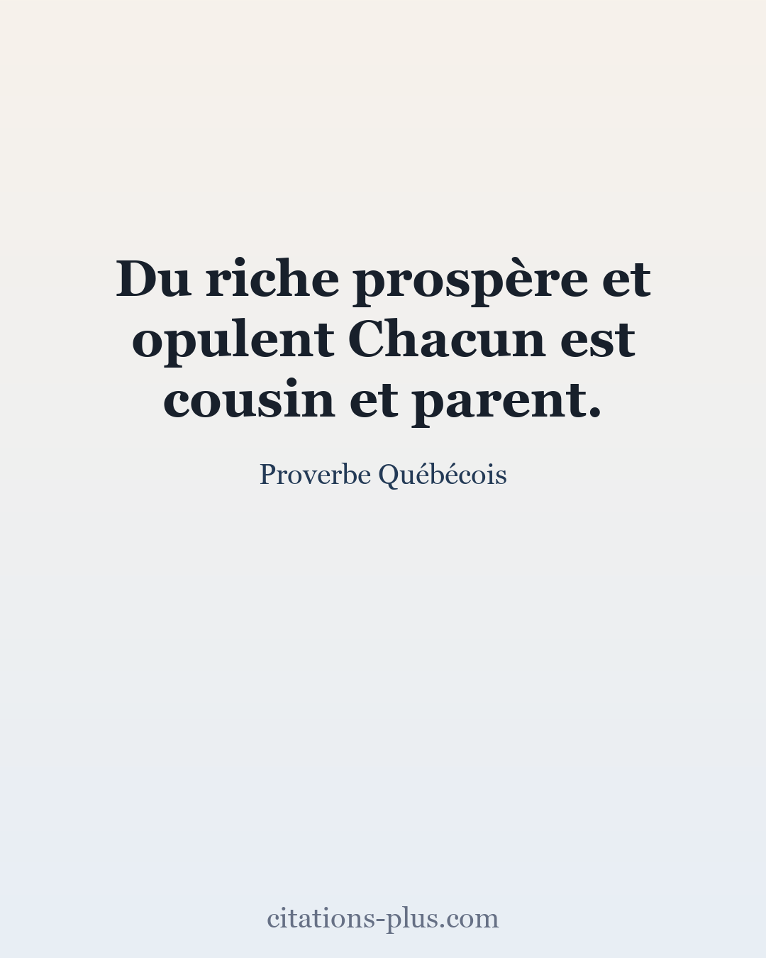 Carte Premium clair — Proverbe Québécois