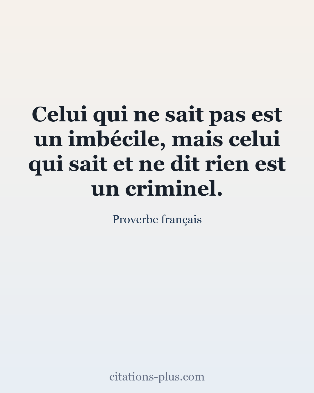 Carte Premium clair — Proverbe français