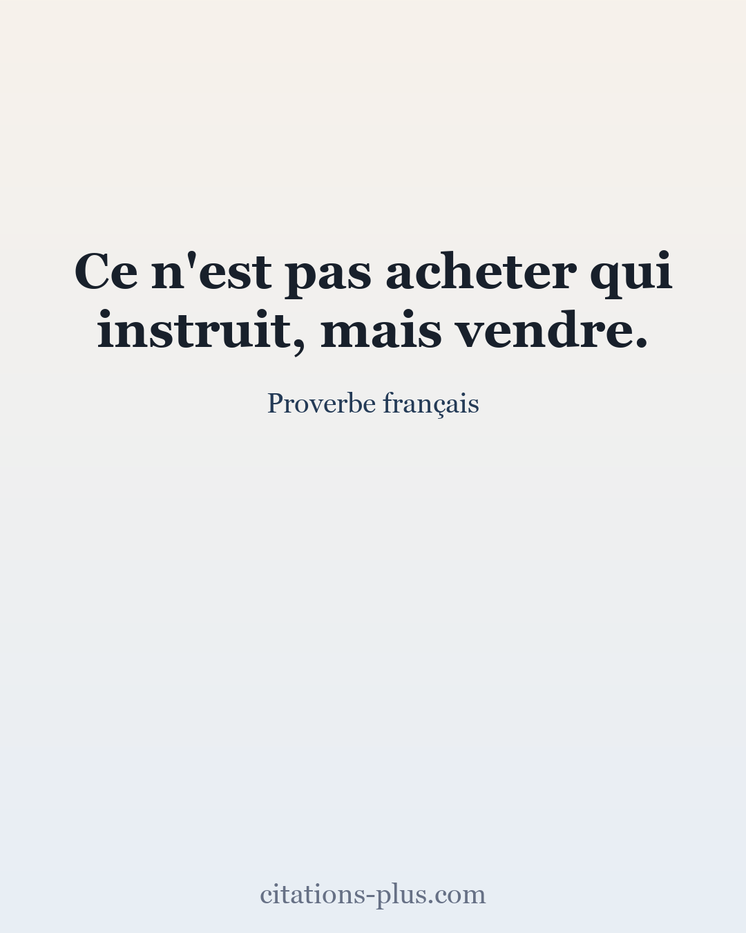 Carte Premium clair — Proverbe français