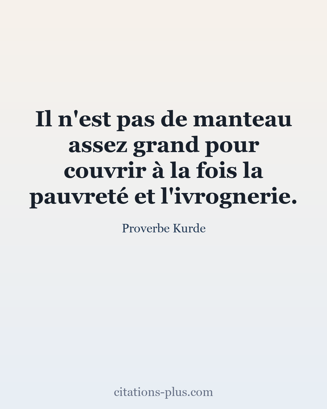 Carte Premium clair — Proverbe Kurde