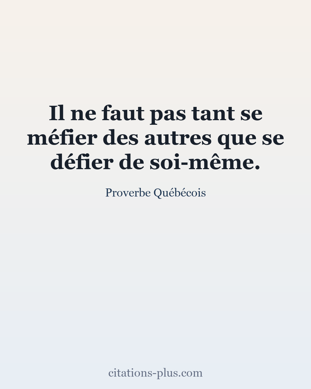 Carte Premium clair — Proverbe Québécois