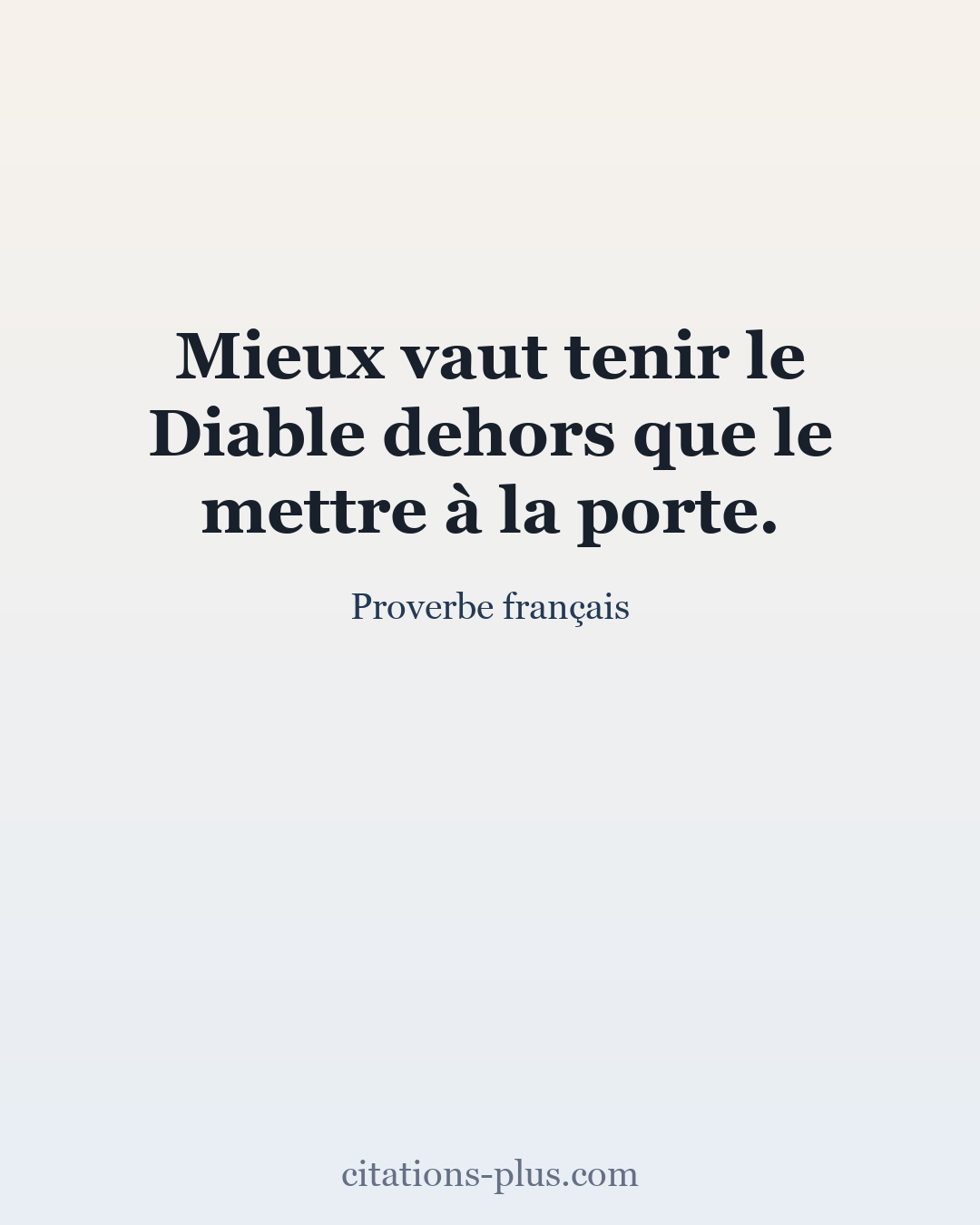 Carte Premium clair — Proverbe français