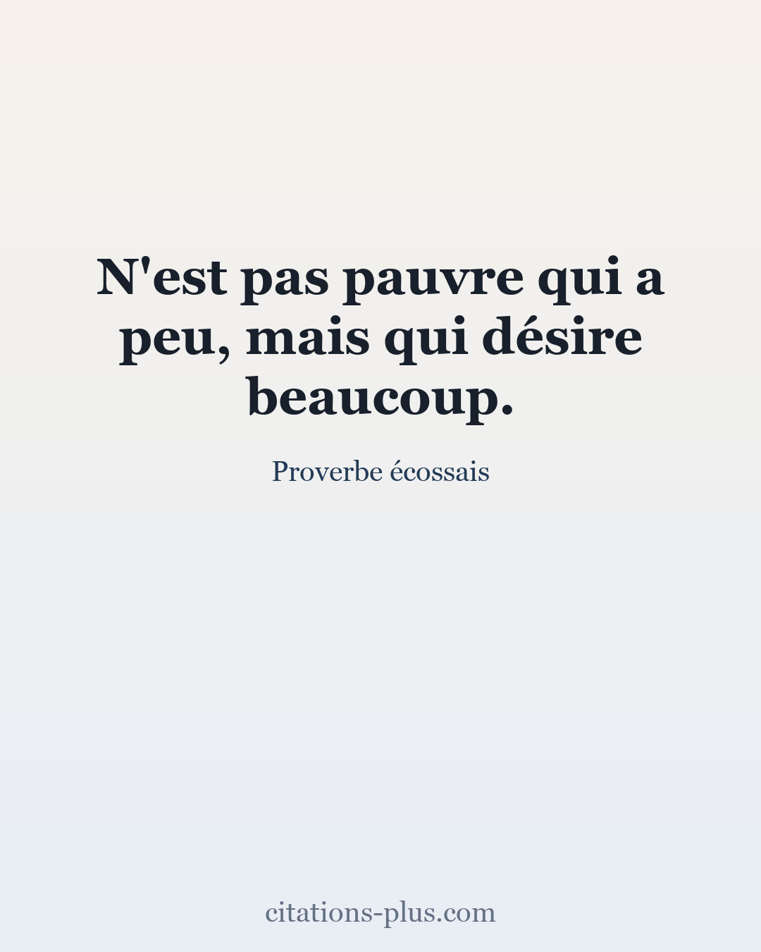 Carte Premium clair — Proverbe écossais
