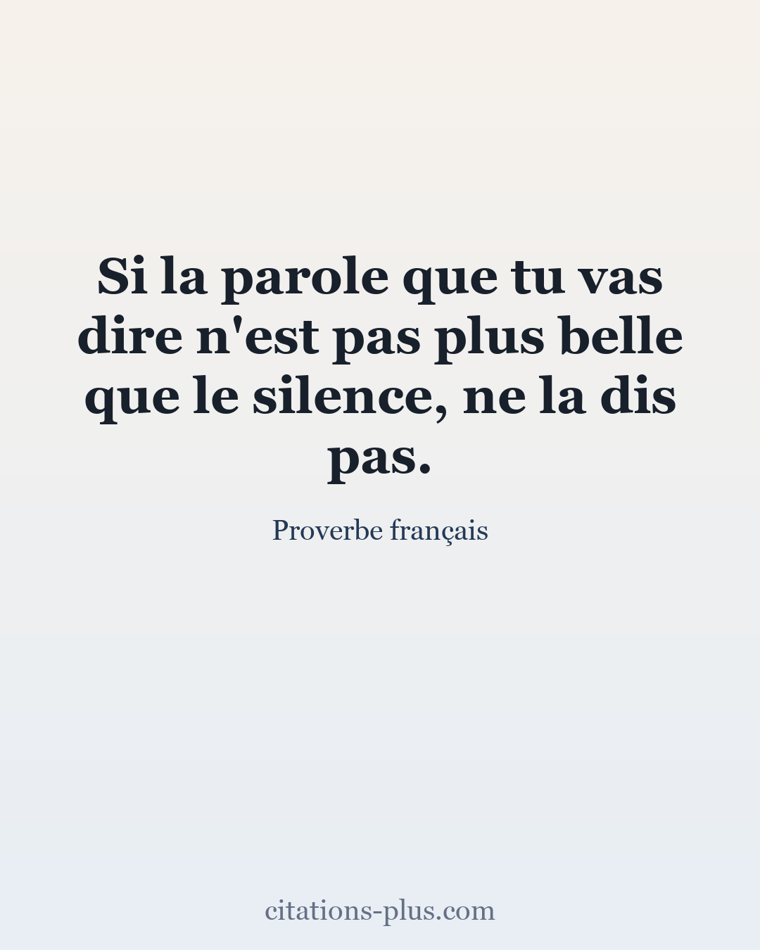 Carte Premium clair — Proverbe français