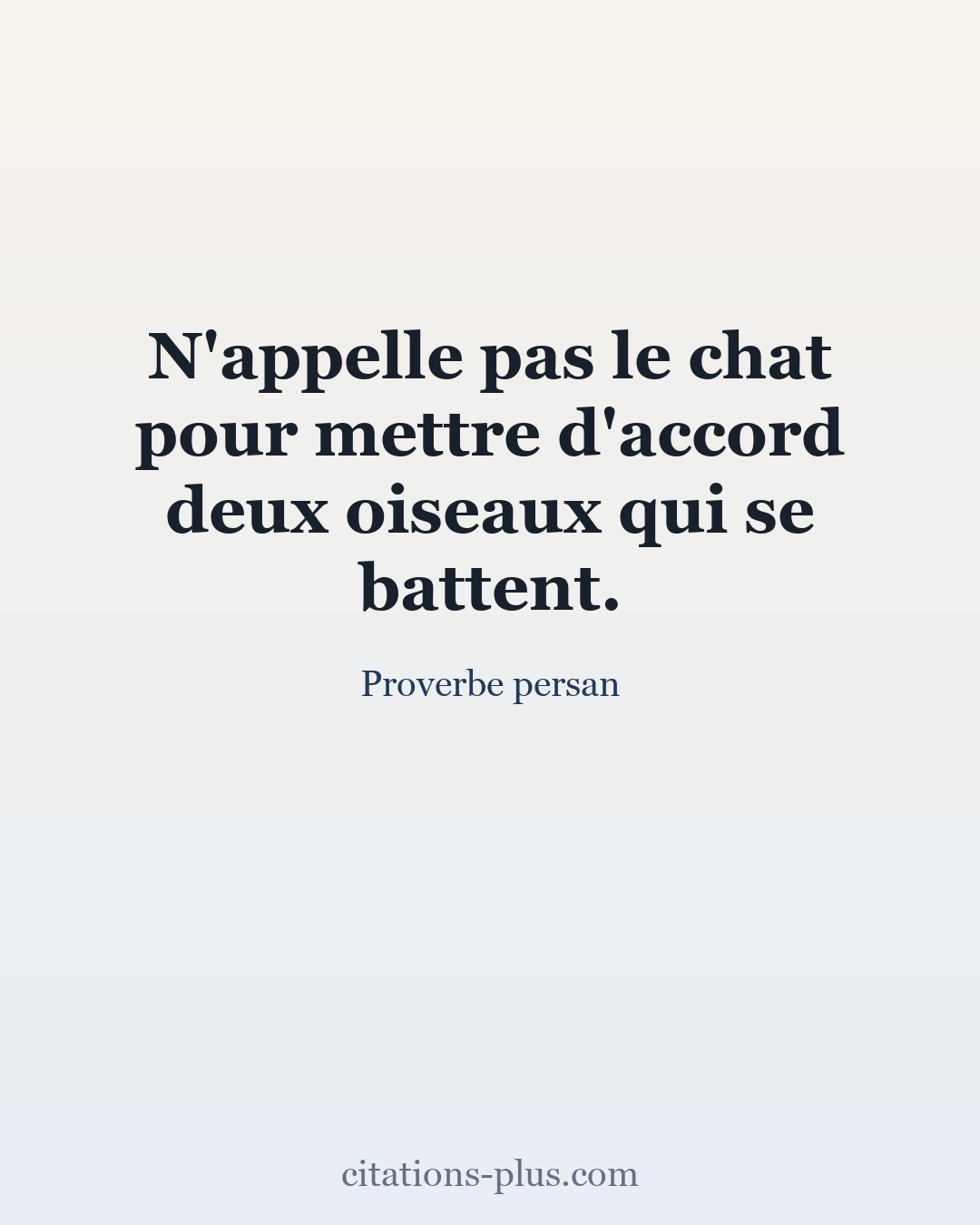 Carte Premium clair — Proverbe persan