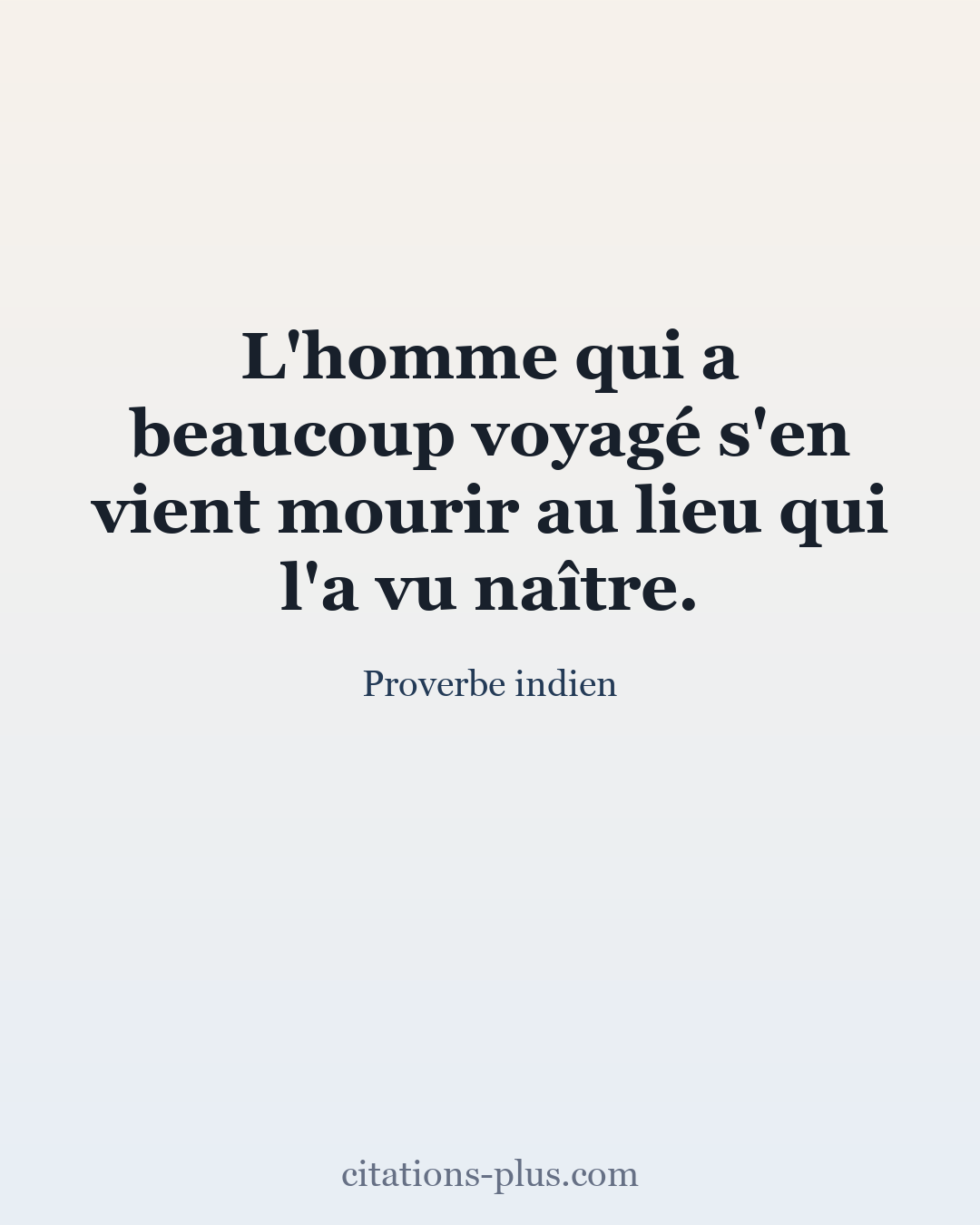 Carte Premium clair — Proverbe indien