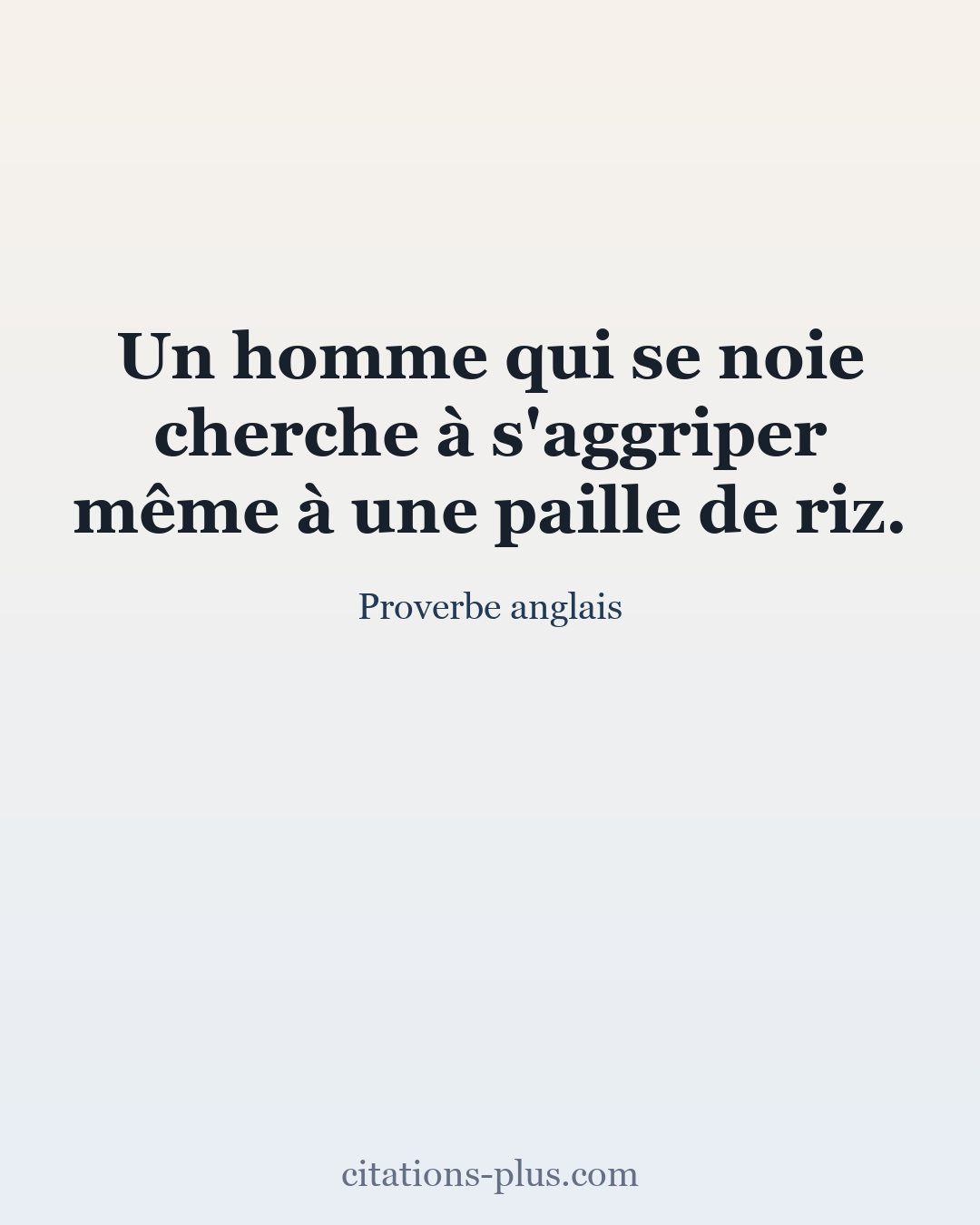 Carte Premium clair — Proverbe anglais