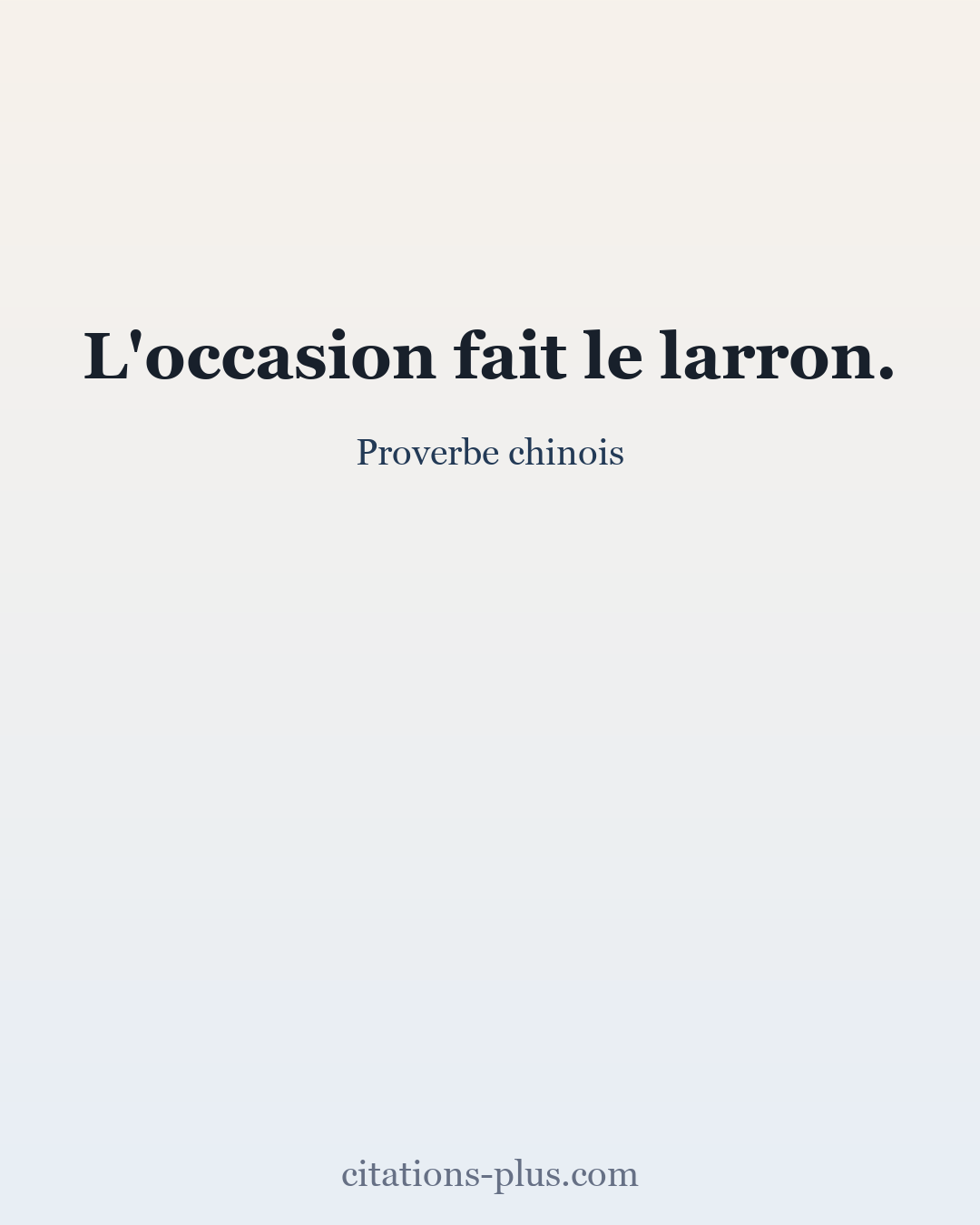 Carte Premium clair — Proverbe chinois