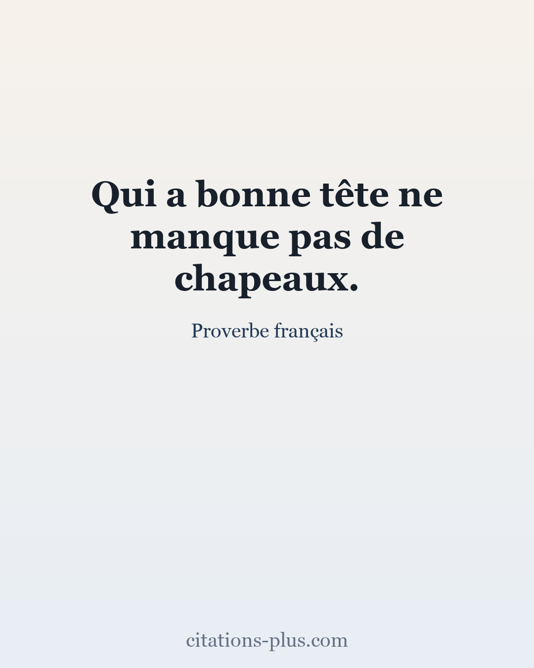 Carte Premium clair — Proverbe français