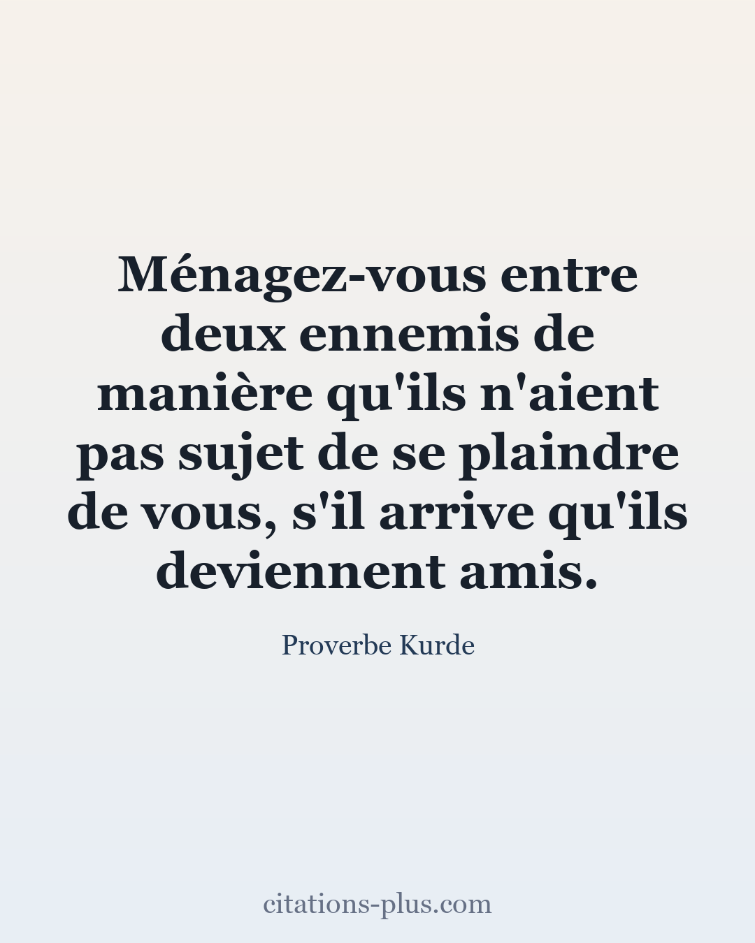 Carte Premium clair — Proverbe Kurde
