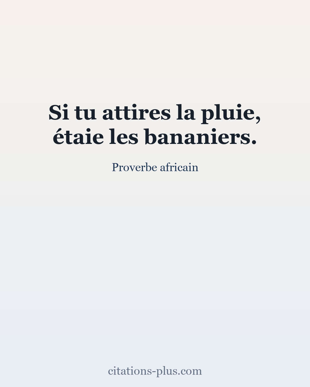 Carte Premium clair — Proverbe africain