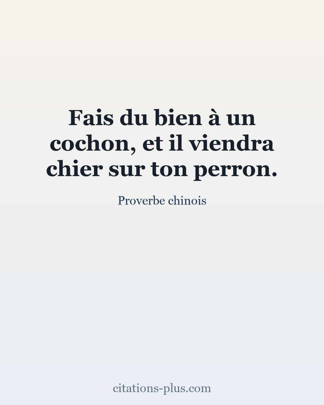 Carte Premium clair — Proverbe chinois