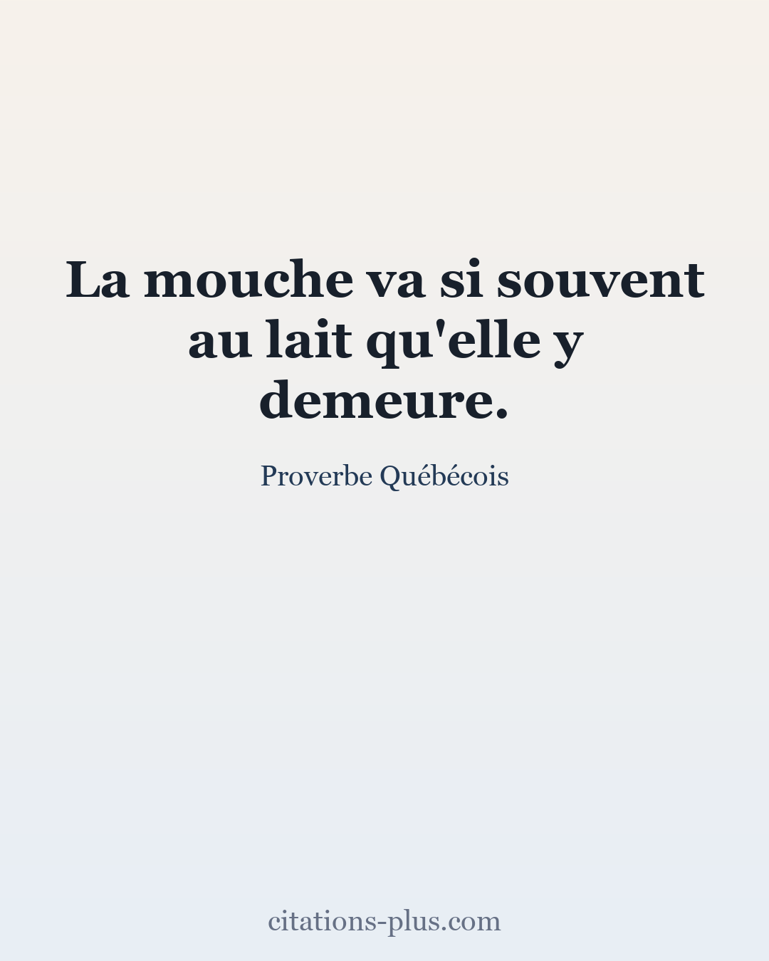 Carte Premium clair — Proverbe Québécois
