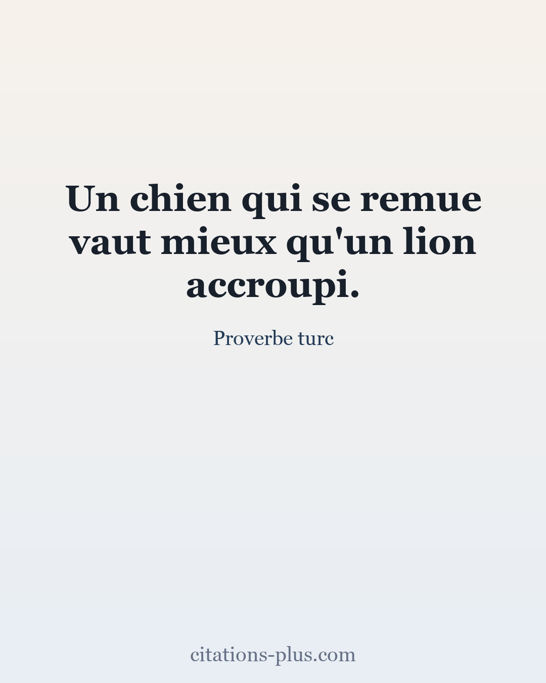 Carte Premium clair — Proverbe turc