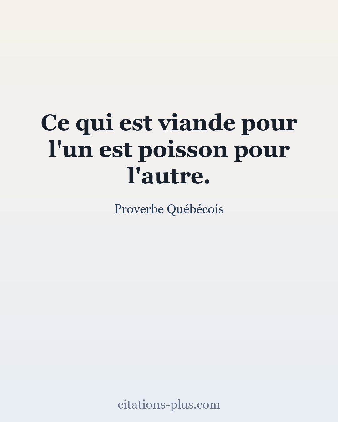 Carte Premium clair — Proverbe Québécois