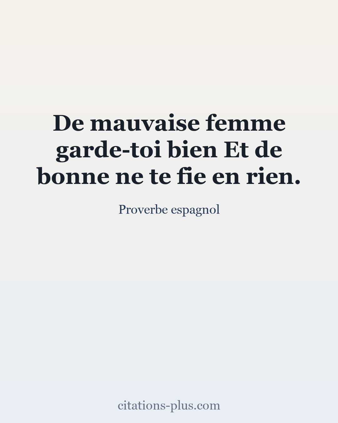Carte Premium clair — Proverbe espagnol