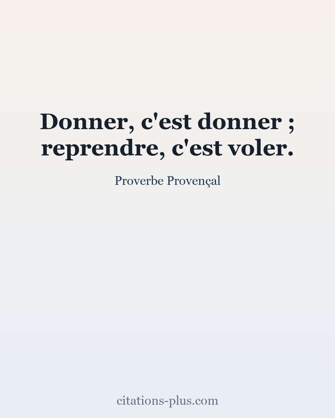 Carte Premium clair — Proverbe Provençal