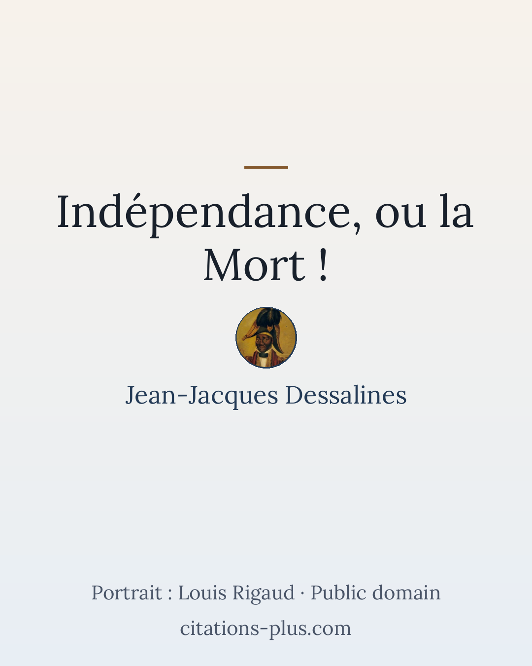 Carte Premium clair — Jean-Jacques Dessalines