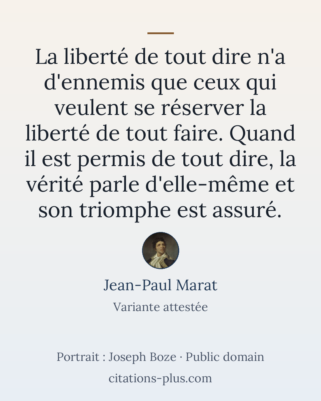 Carte Premium clair — Jean-Paul Marat